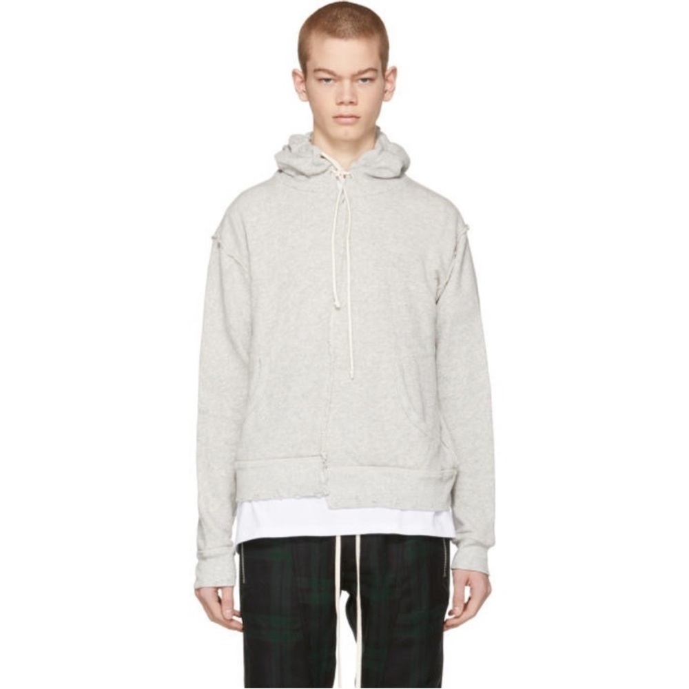 R13 spliced hoodie.  Size LARGE/XL  Heather gray